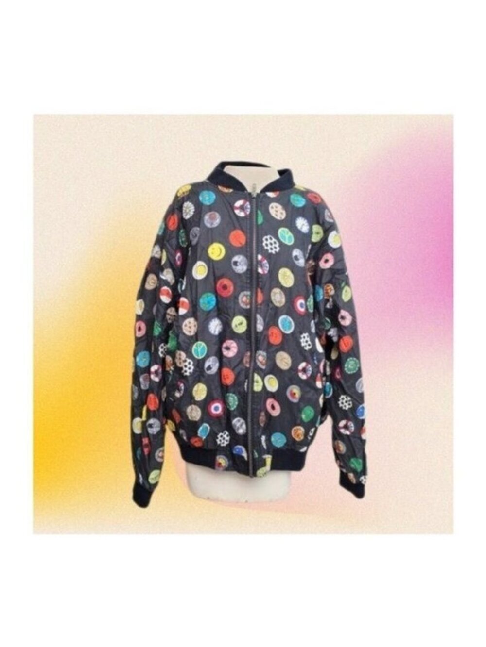 Vintage 1990 Nicole Miller Collectors Bomber Jacket Size L - Picture 1 of 16